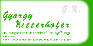 gyorgy mitterhofer business card